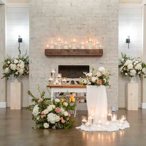 Candle decor included at Sunset Oaks